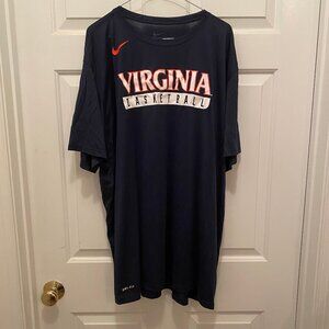 NWT Virginia UVA Cavaliers Basketball Team Issued Nike Blue Dri-Fit T-Shirt 3XL